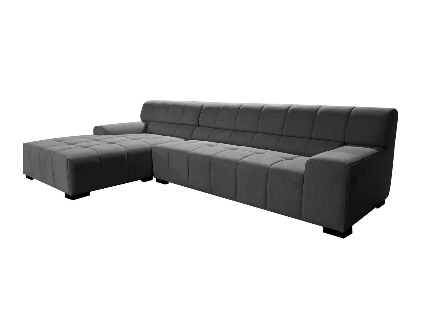 Enfes, Luxury Dark Grey Sectional Sofa