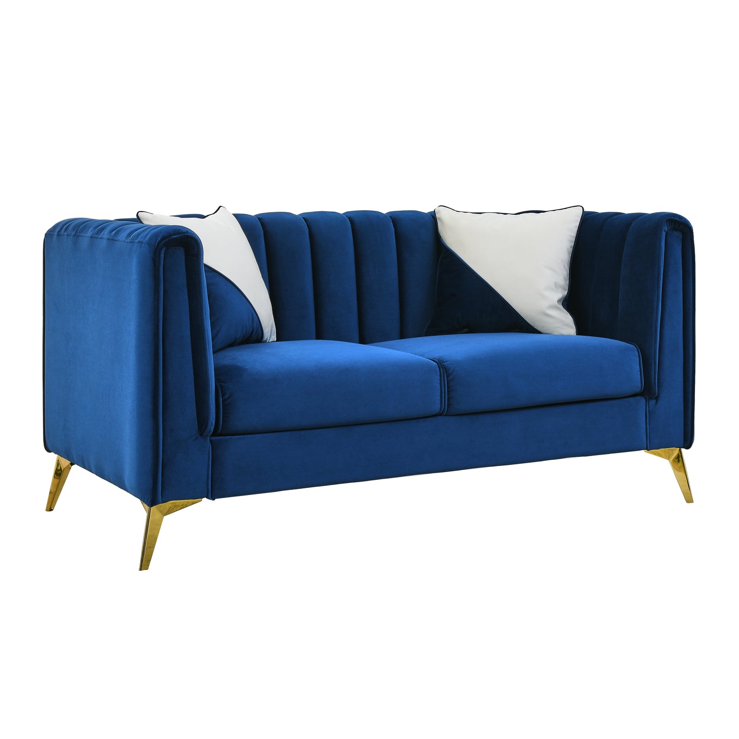 Marmara Contemporary Velvet Sofa Navy Blue