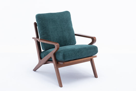 Upholstered Accent Lounge Leisure Chair with Solid Wood Frame Green