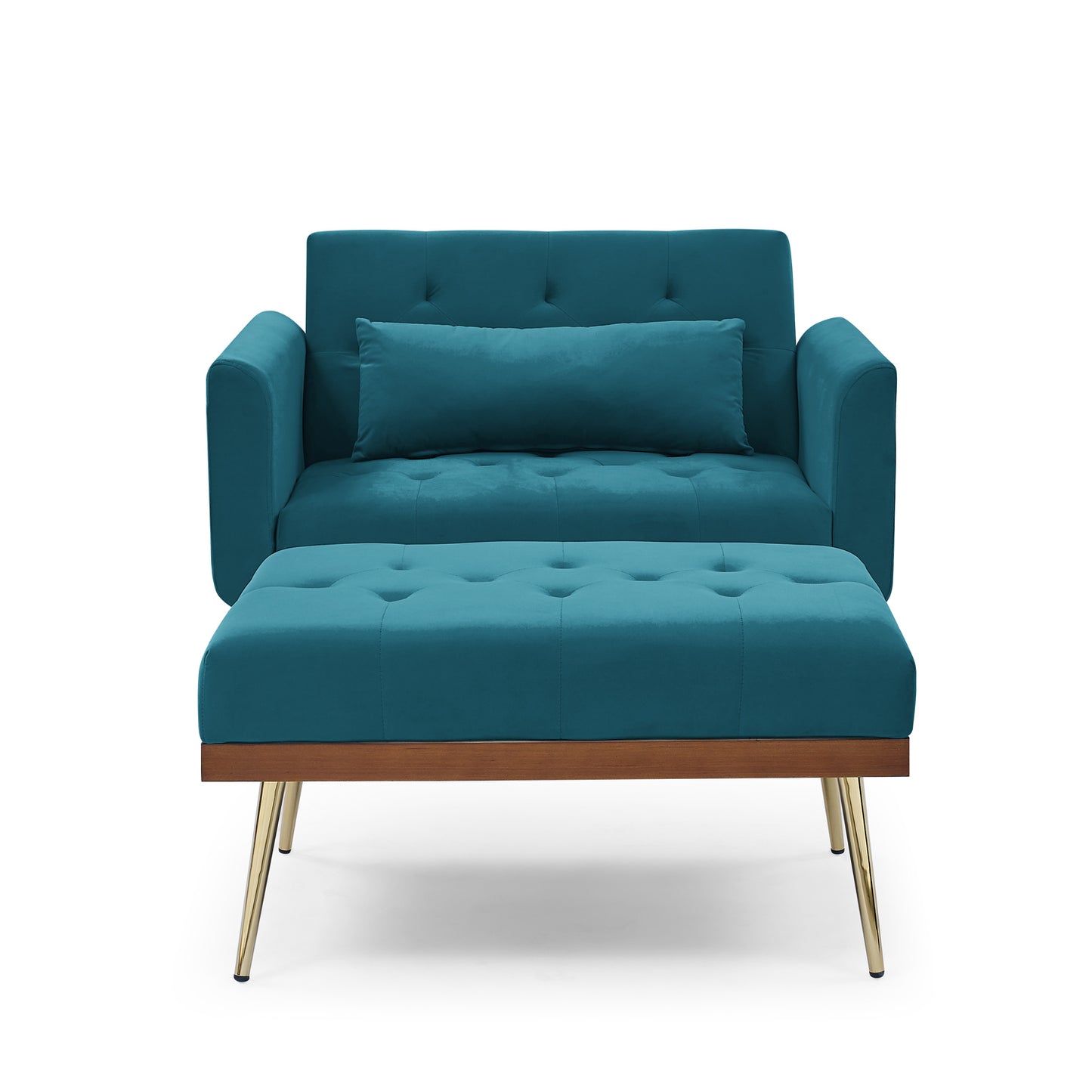 KALAN, Recline Sofa Chair with Ottoman and Pillow, Teal