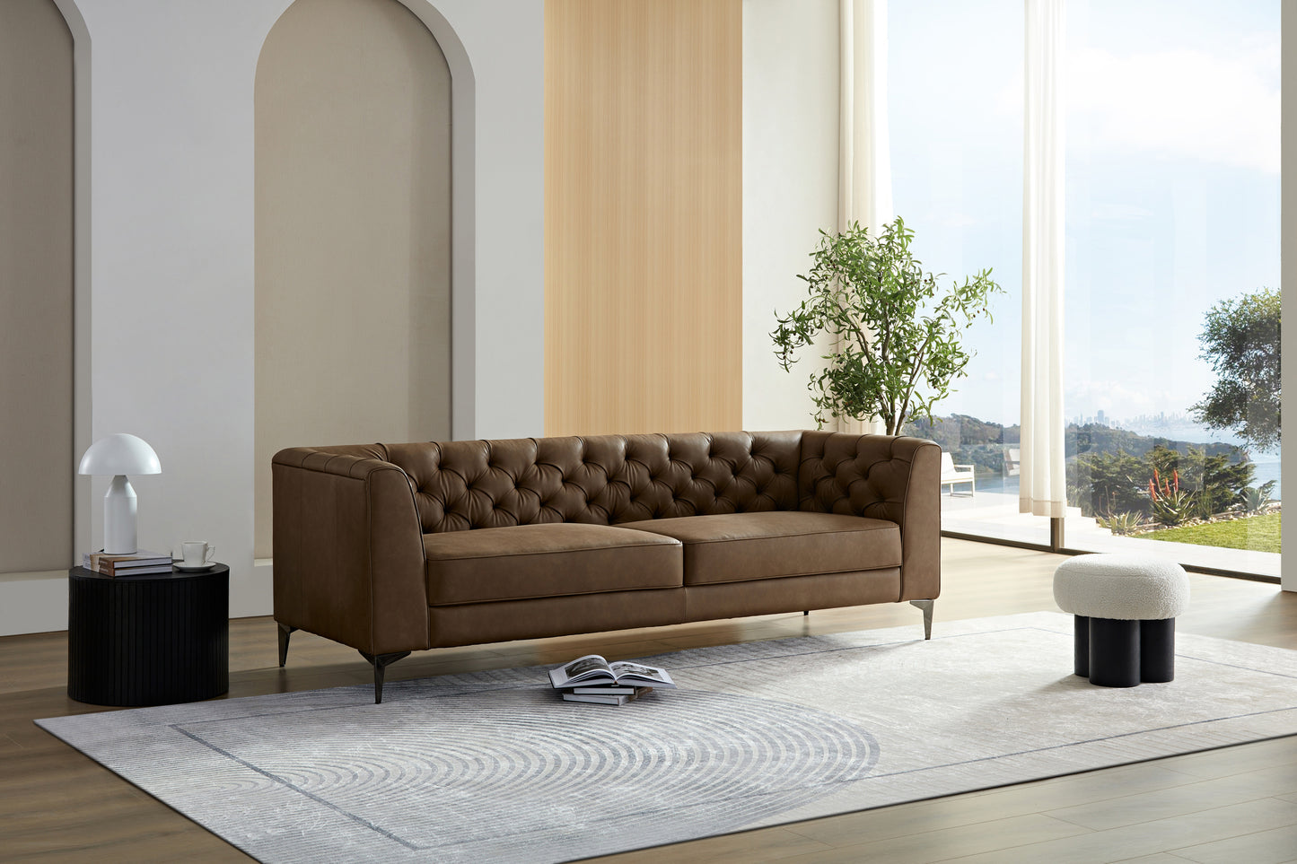 "Romero" Retro Designed Luxury Italian Suede Sofa