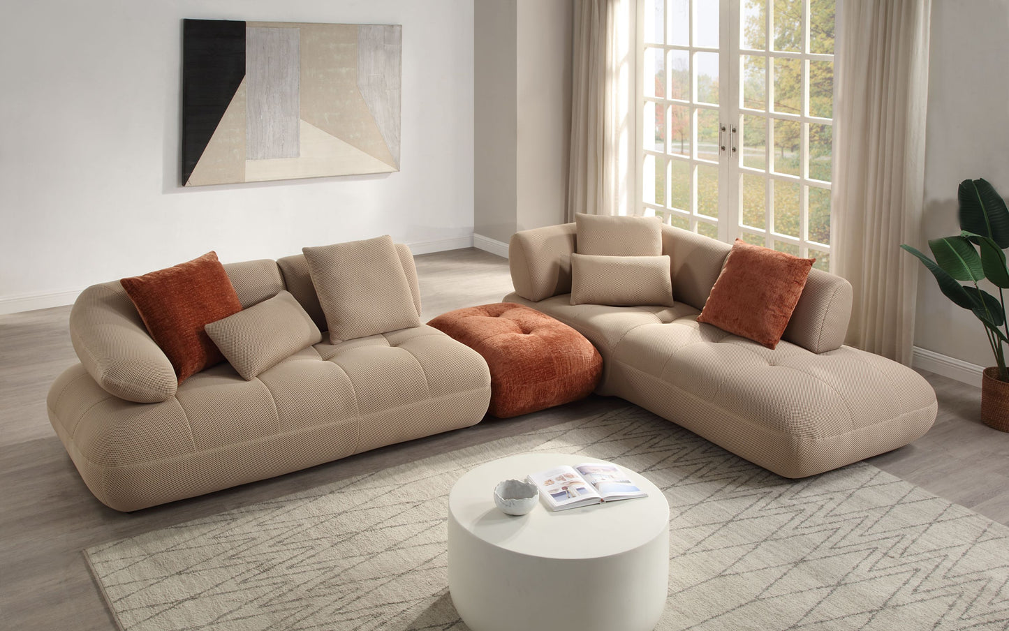 "Duran" Modern Sectional Sofa with Pillows