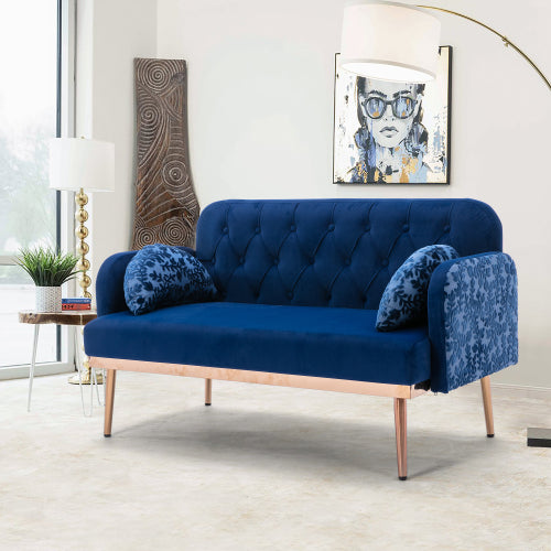 "Jolene" Luxury Velvet Loveseat with 2 Pillows