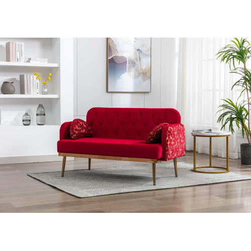 "Jolene" Luxury Velvet Loveseat with 2 Pillows