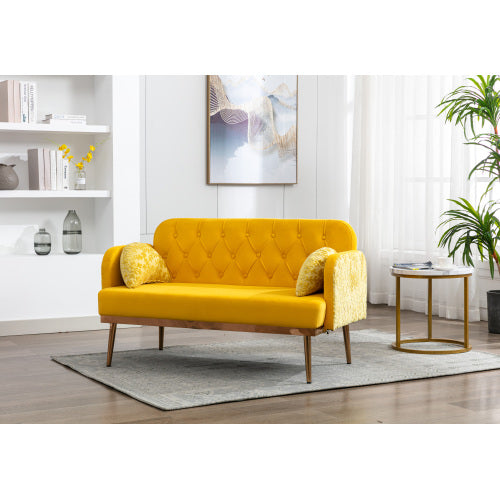 "Jolene" Luxury Velvet Loveseat with 2 Pillows