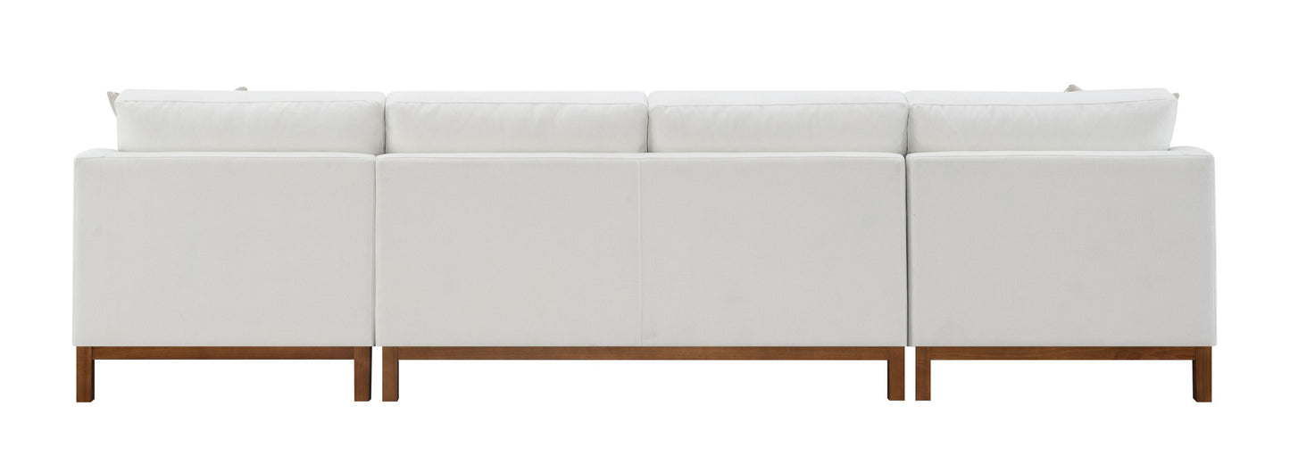 "TAHTA" Sectional Sofa in Ivory Chenille