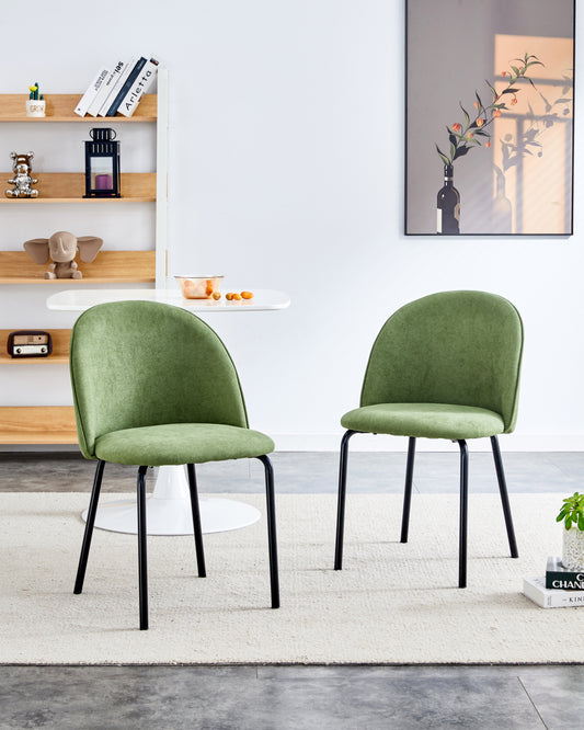 "MARVIN" Modern Dining Chair, Avocado Green. Set of 2