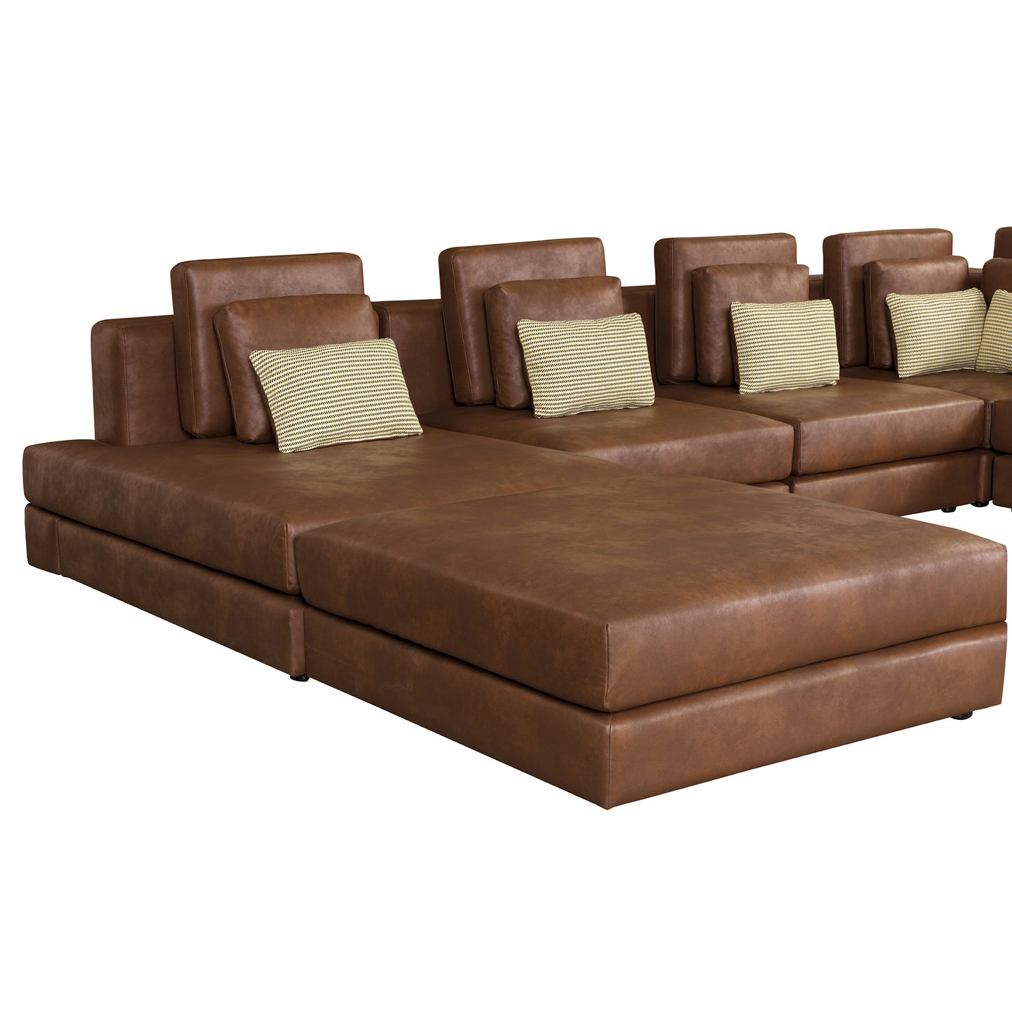 Basit Collection Sectional Lounge Sofa with Ottoman