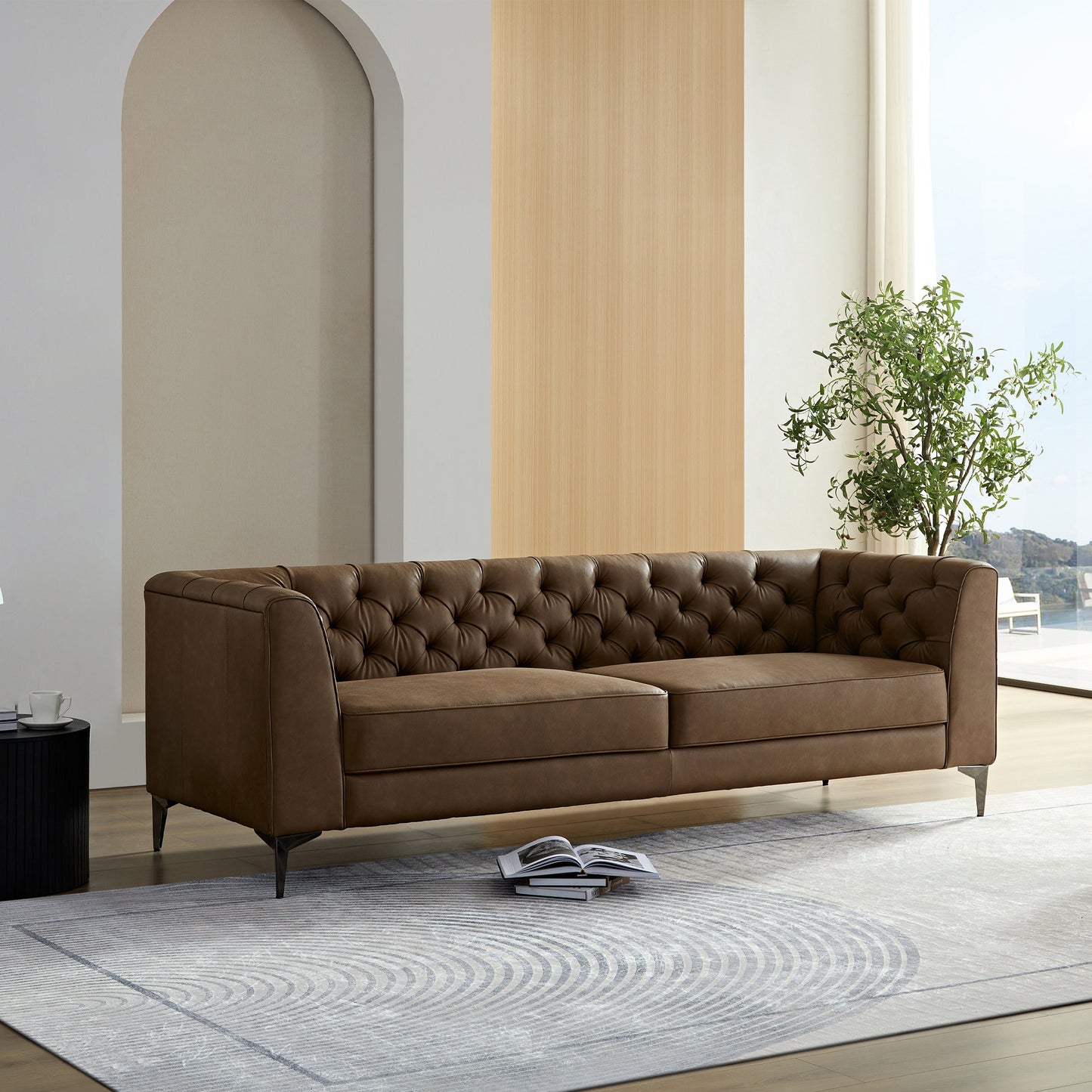 "Romero" Retro Designed Luxury Italian Suede Sofa