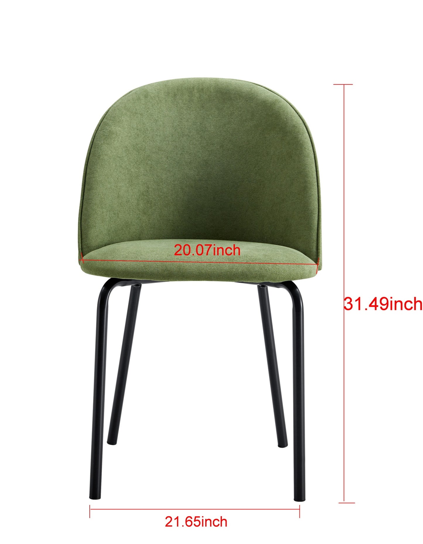 "MARVIN" Modern Dining Chair, Avocado Green. Set of 2