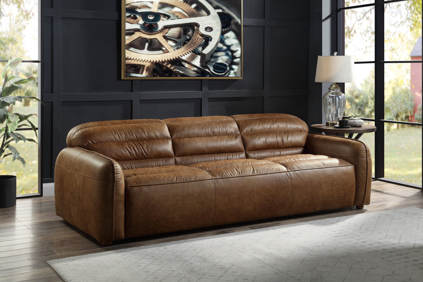 "Osman" Modern Leather Sofa