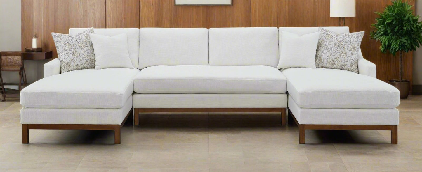 "TAHTA" Sectional Sofa in Ivory Chenille