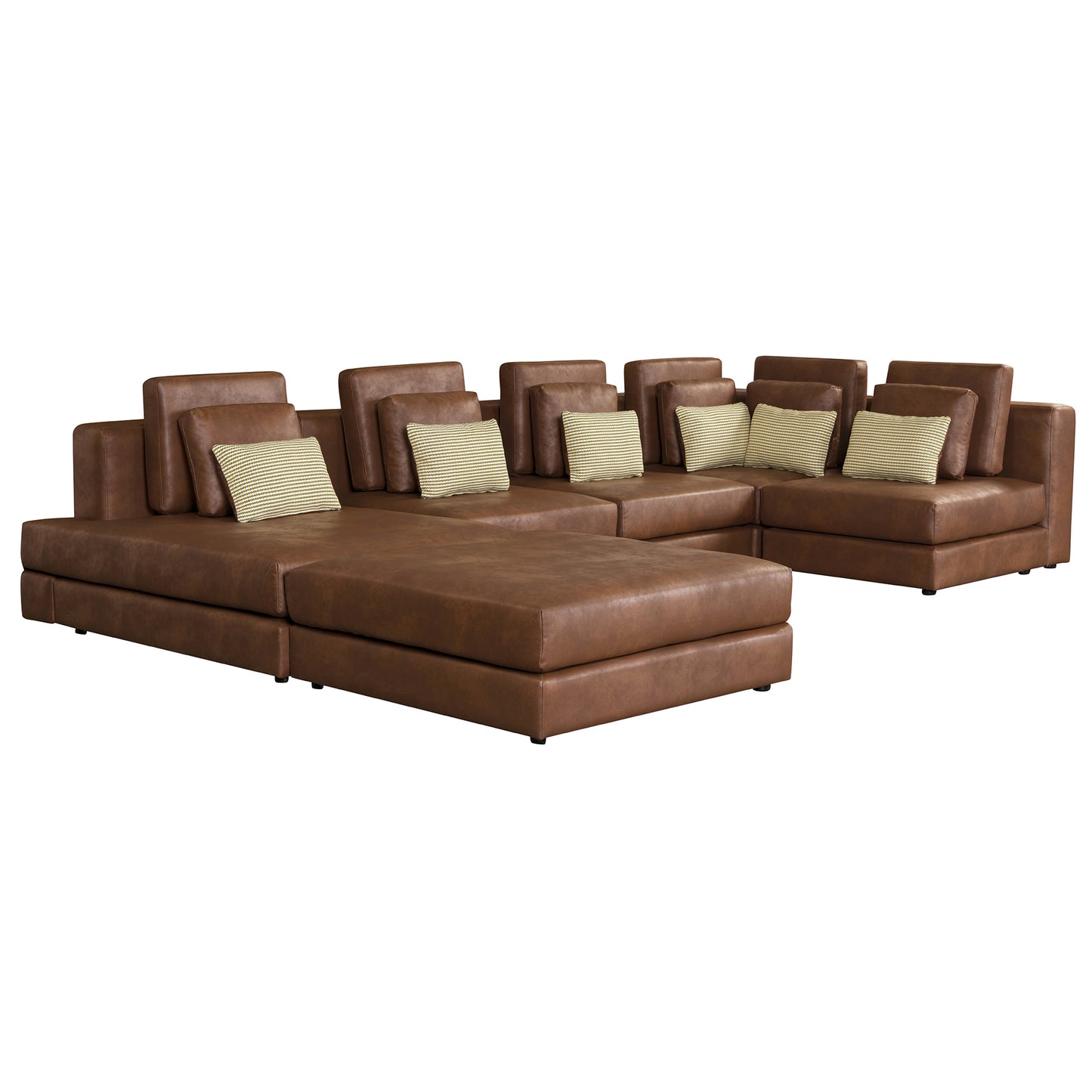 Basit Collection Sectional Lounge Sofa with Ottoman