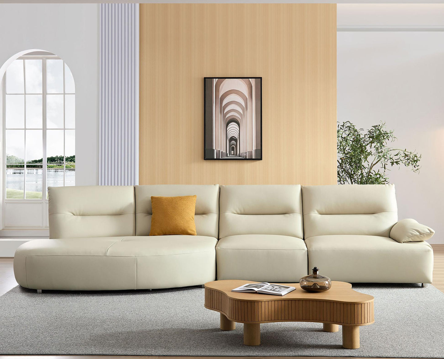 "EDISON" Sectional Sofa with Eco Leather