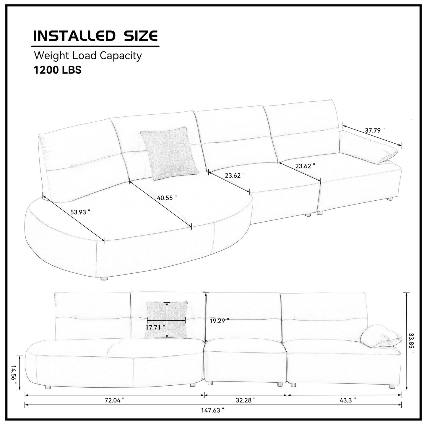 "EDISON" Sectional Sofa with Eco Leather