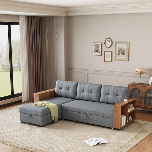 "Vera" Sectional Sofa with Storage and Shelves