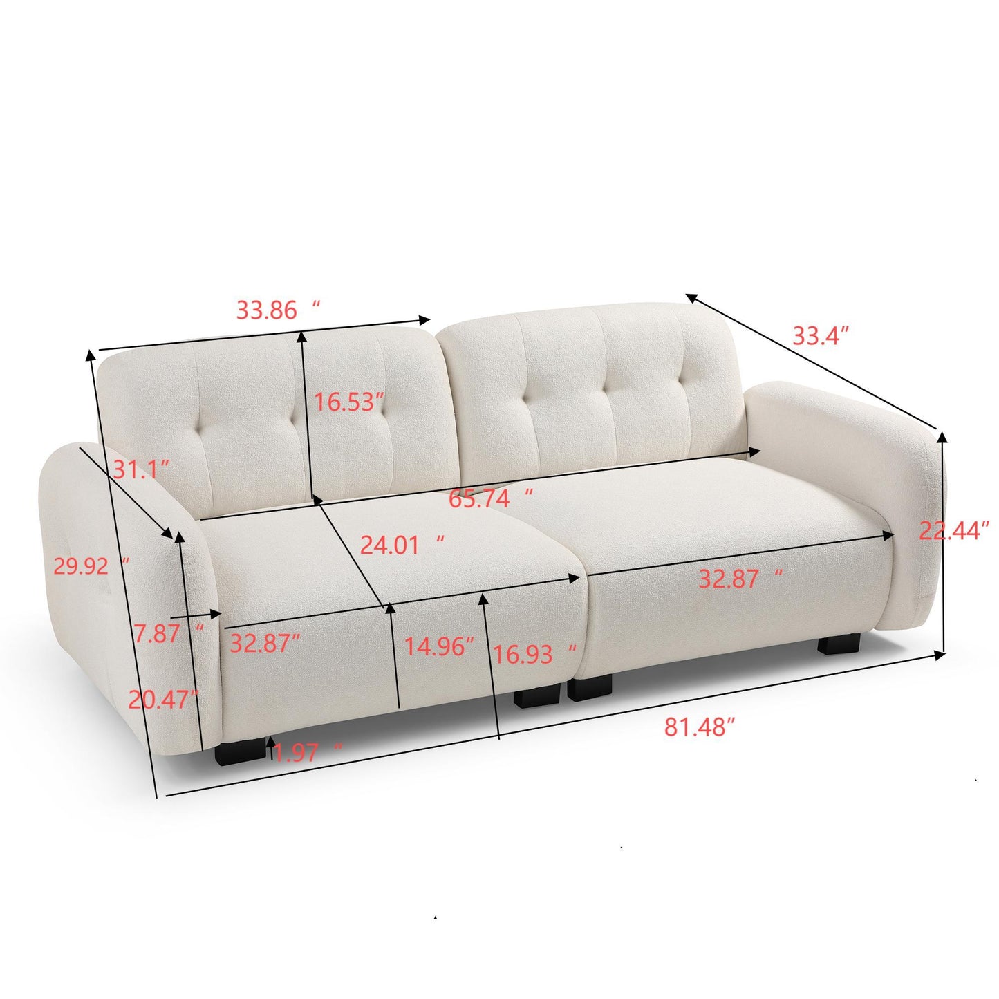 "Nirvana" Modern Upholstered Love Seat Sofa