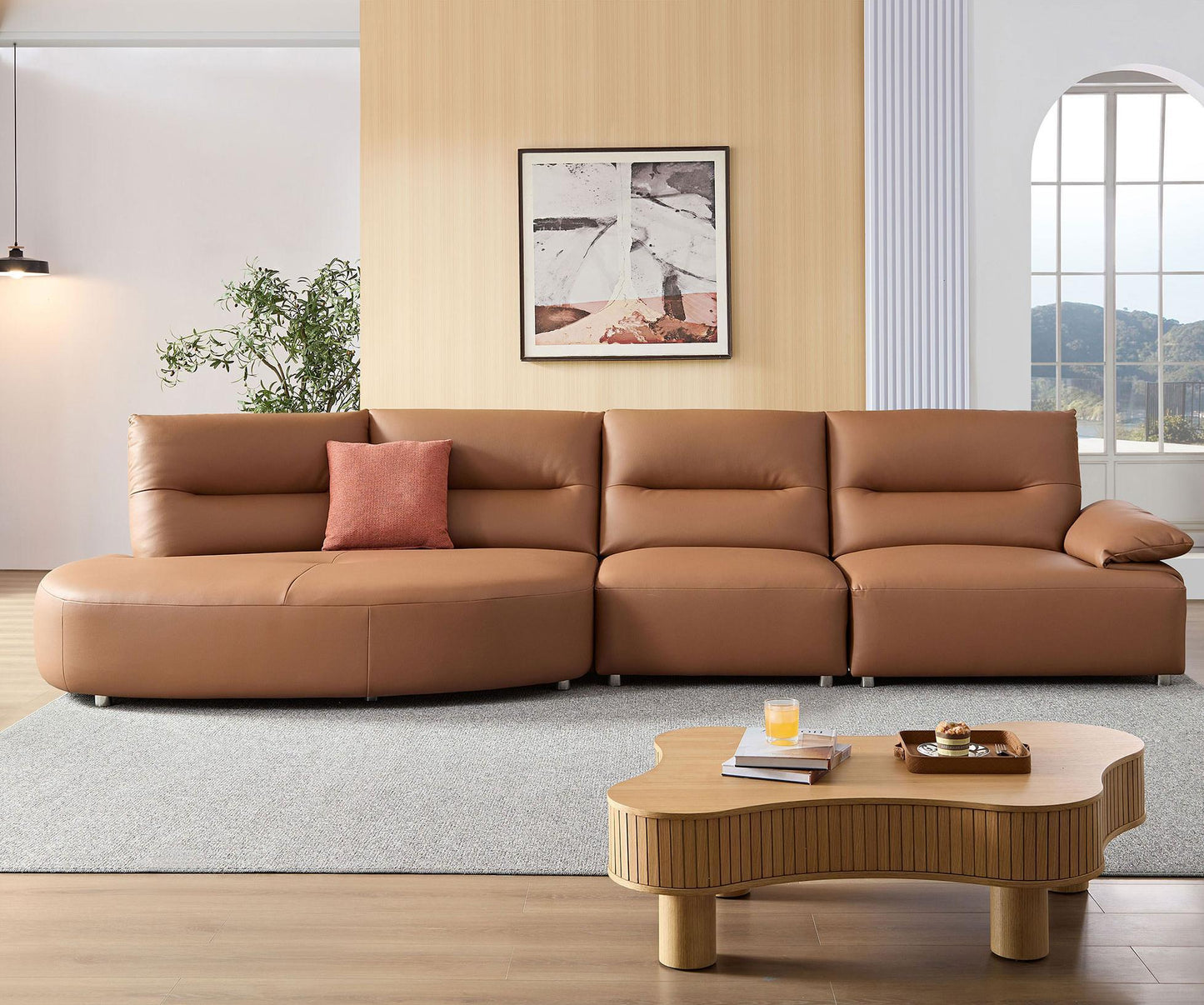 "EDISON" Sectional Sofa with Eco Leather