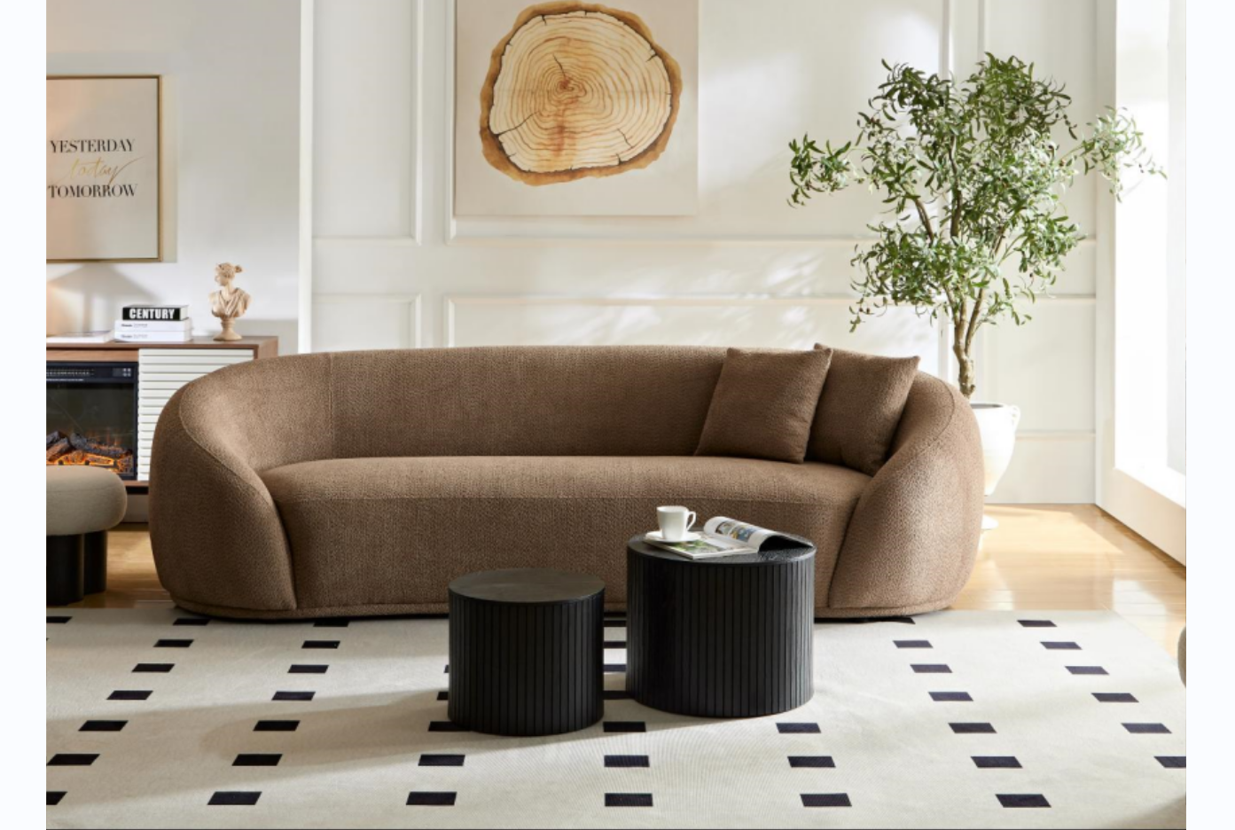 "DANIZ" 3 person Half Moon modern luxury Sofa.