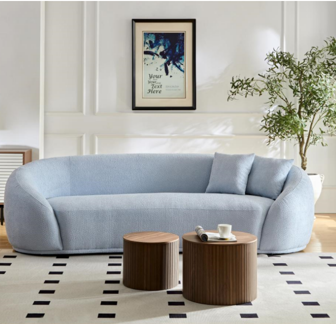 "DANIZ" 3 person Half Moon modern luxury Sofa.