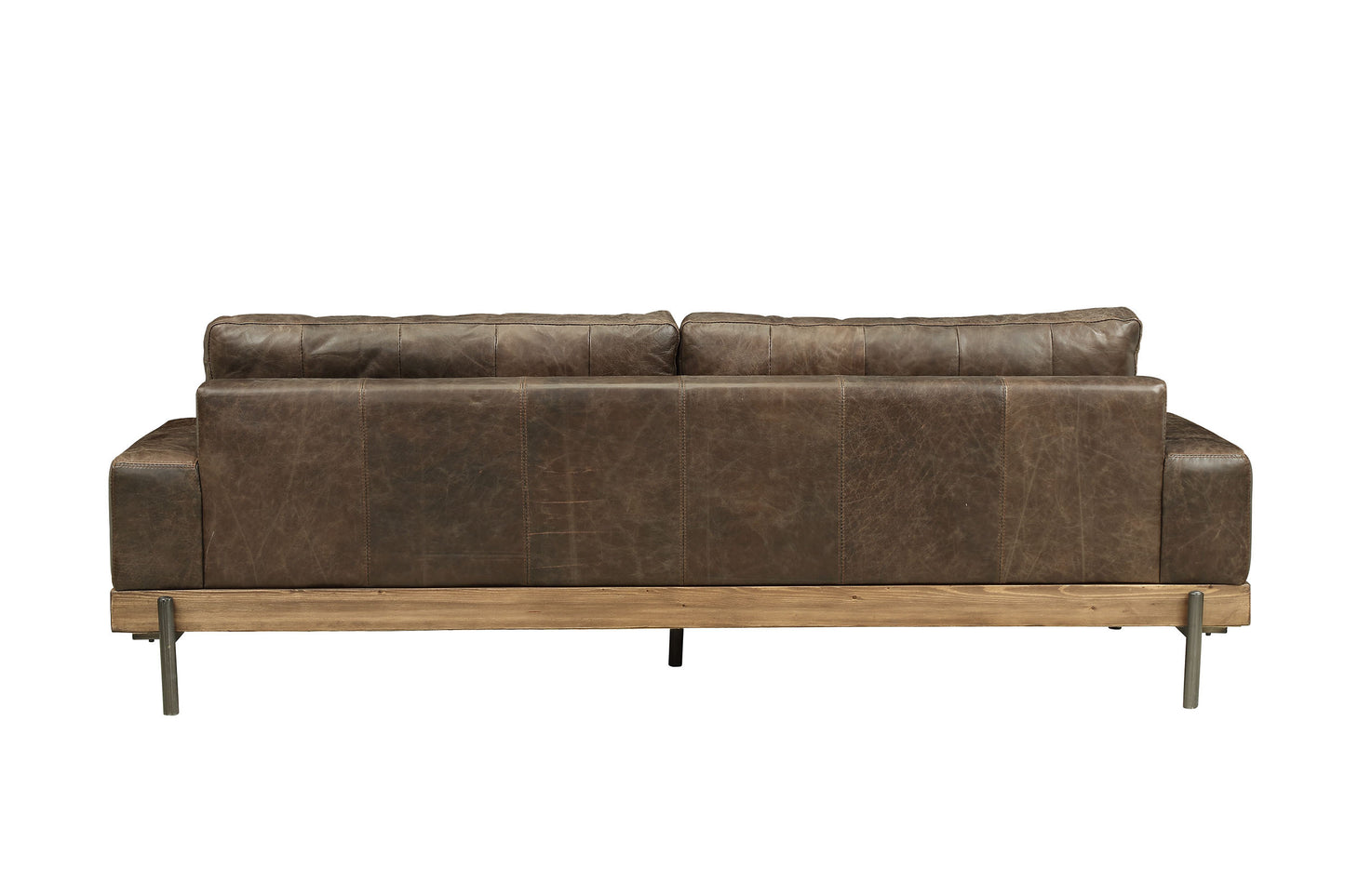 "Verona" Mid-Century Modern Sofa and Loveseat, Italian Top Grain Leather