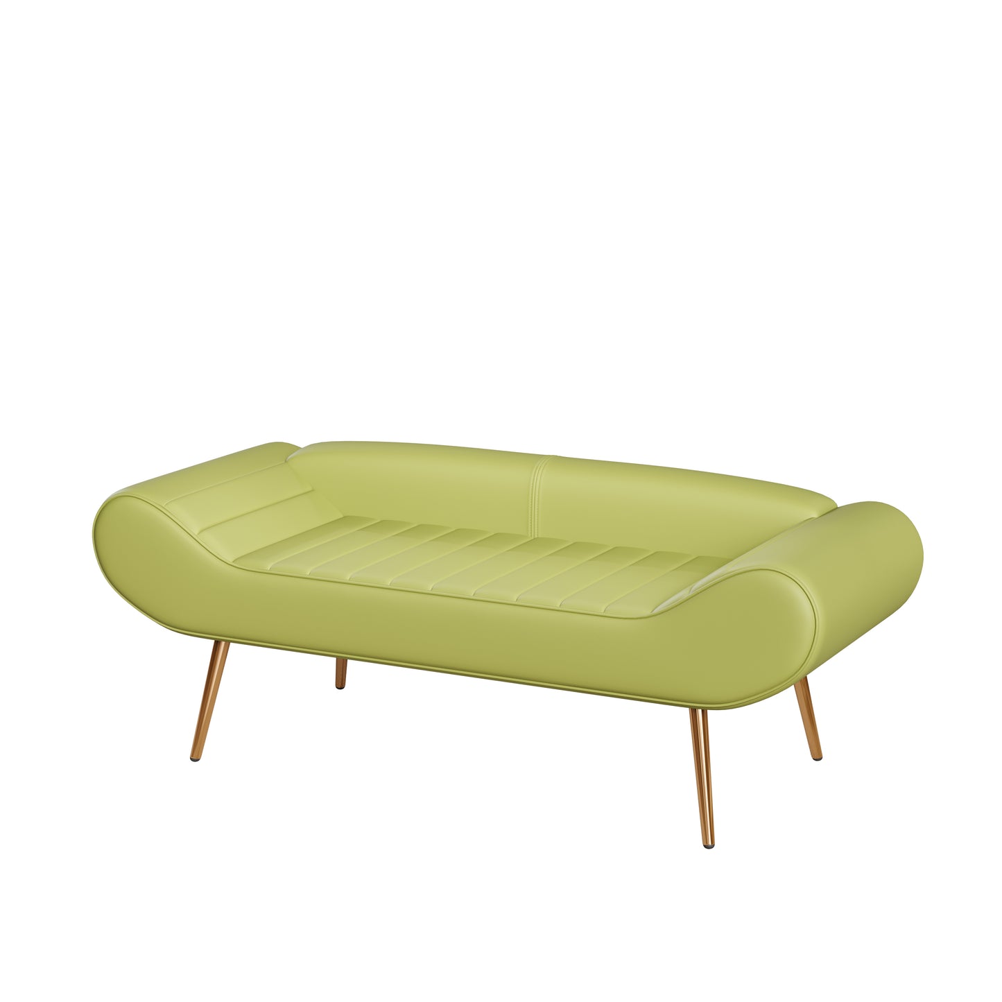 "SHIRVAN" Sofa Stool with Curved edges. Pistachio Green