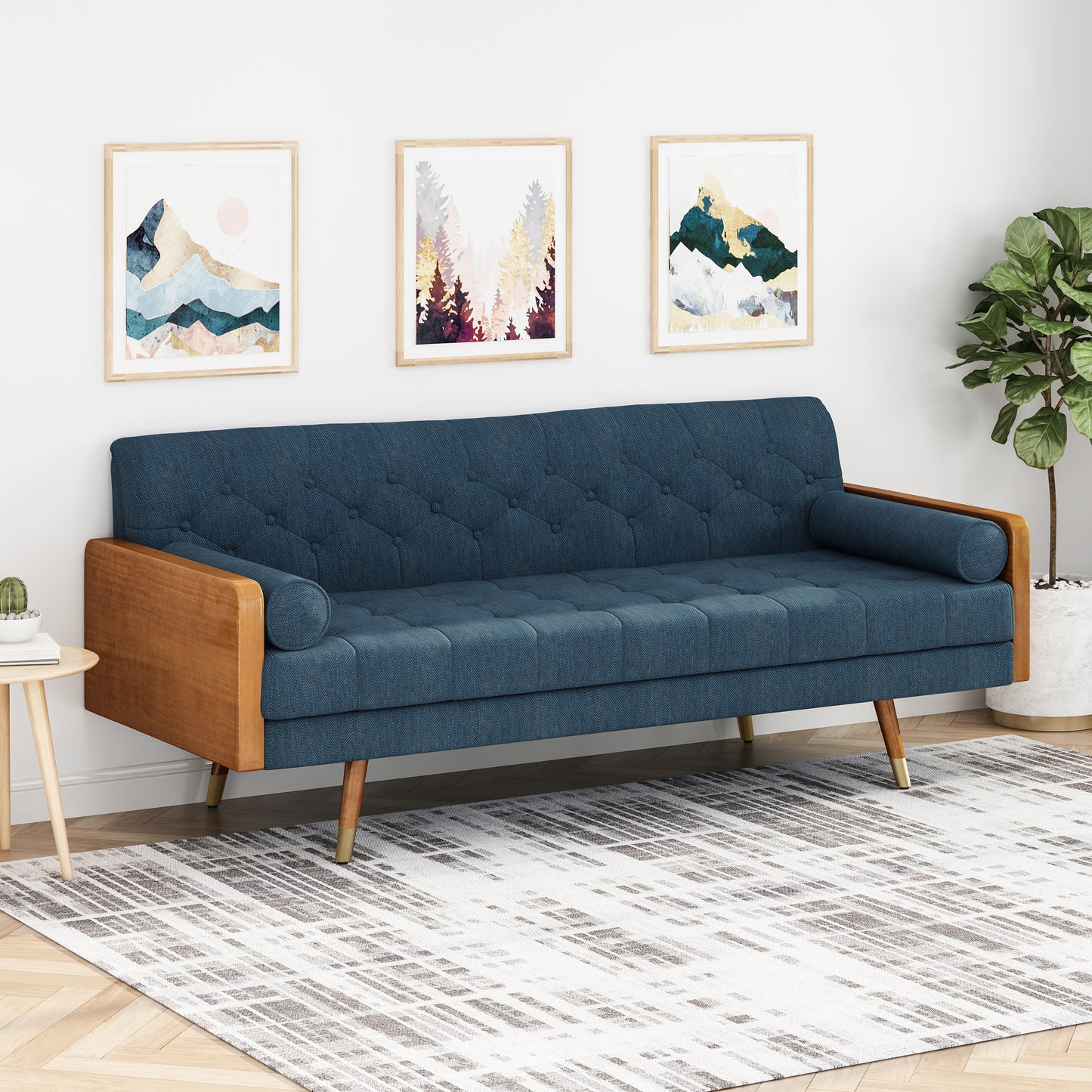 "CELINE" Mid-Century Modern Tufted Sofa