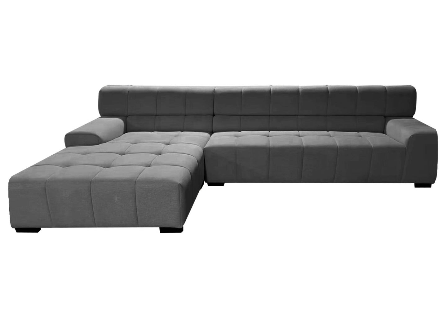 Enfes, Luxury Dark Grey Sectional Sofa