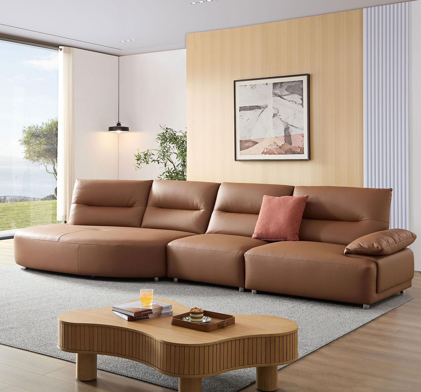 "EDISON" Sectional Sofa with Eco Leather