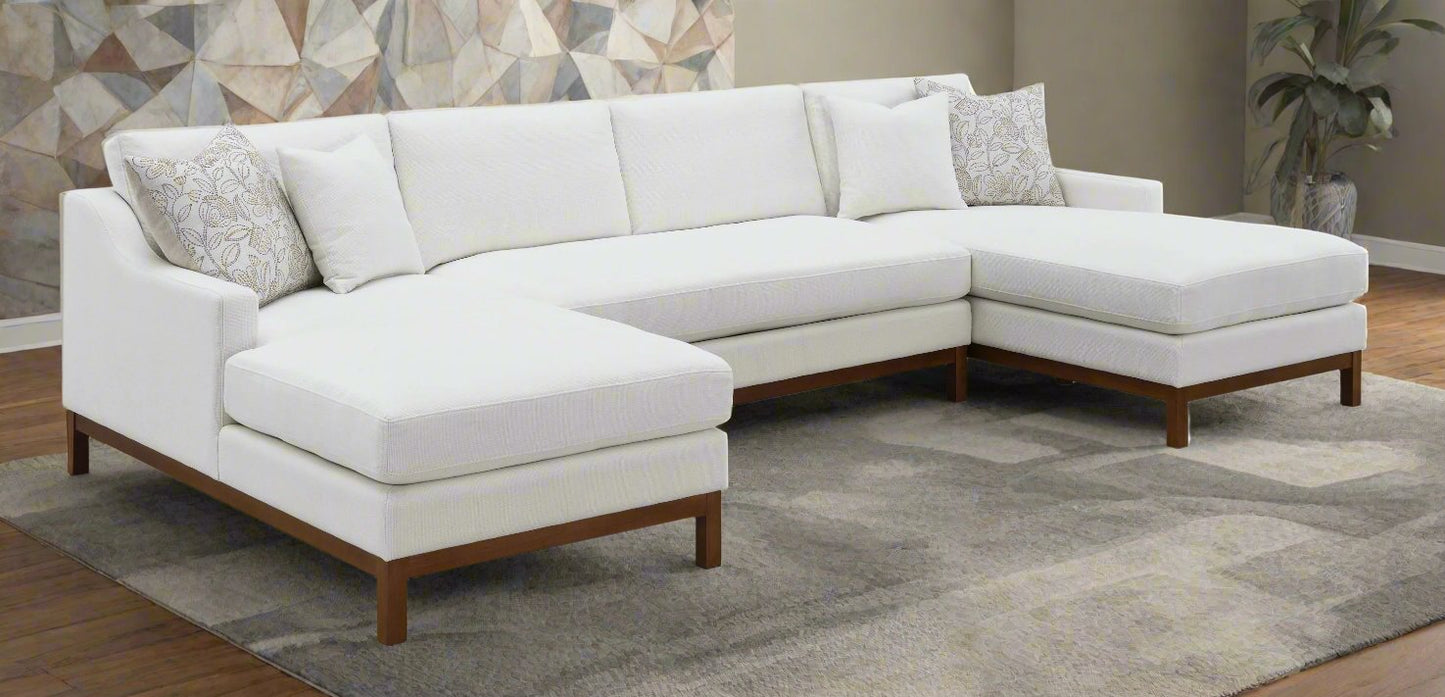 "TAHTA" Sectional Sofa in Ivory Chenille