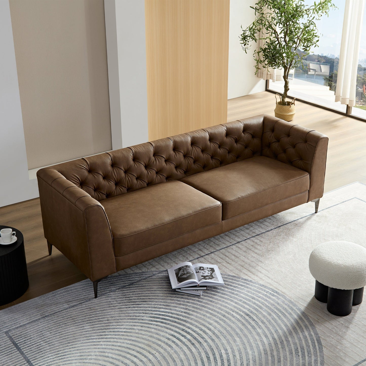 "Romero" Retro Designed Luxury Italian Suede Sofa