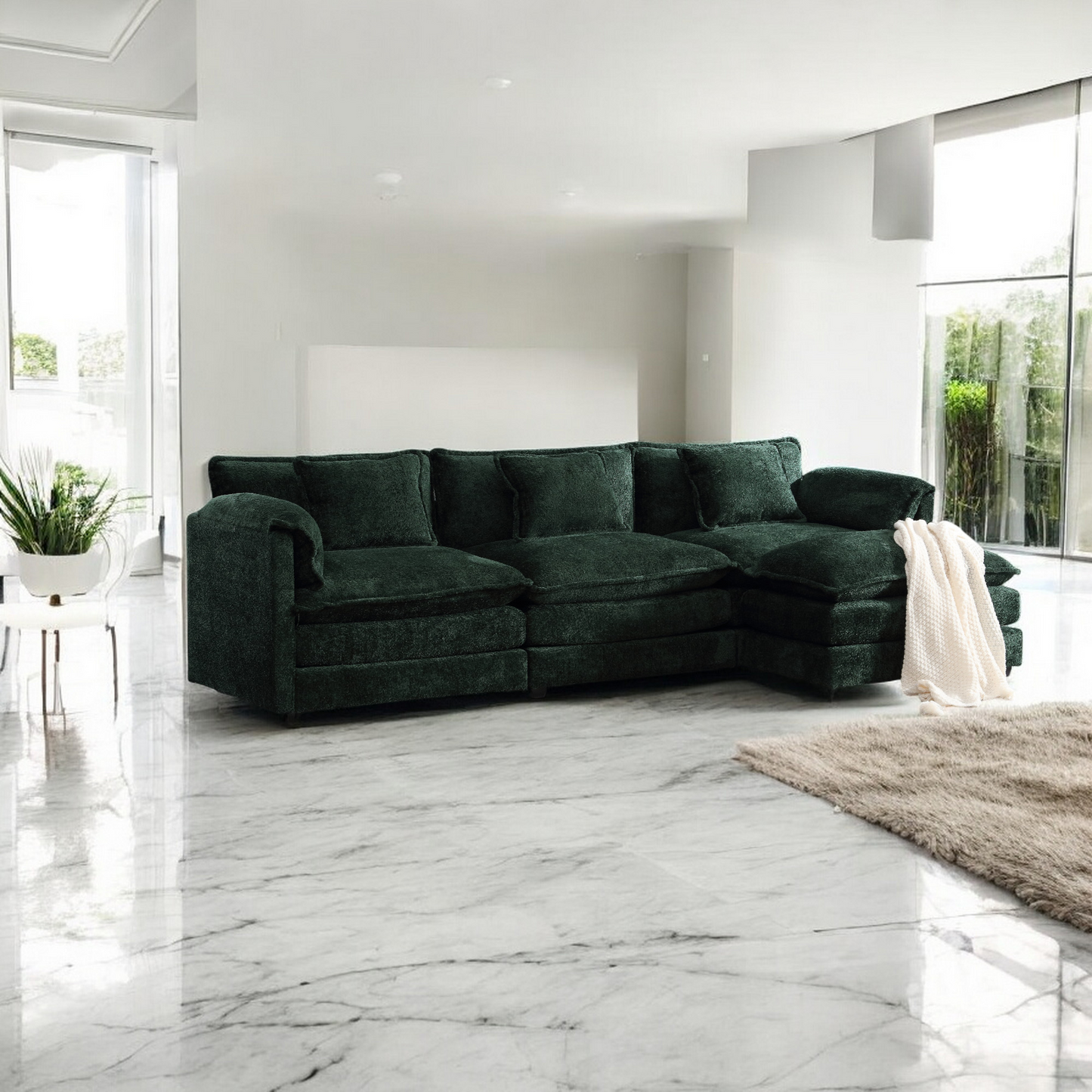 "LOUIS" Modern Sectional Chenille Sofa