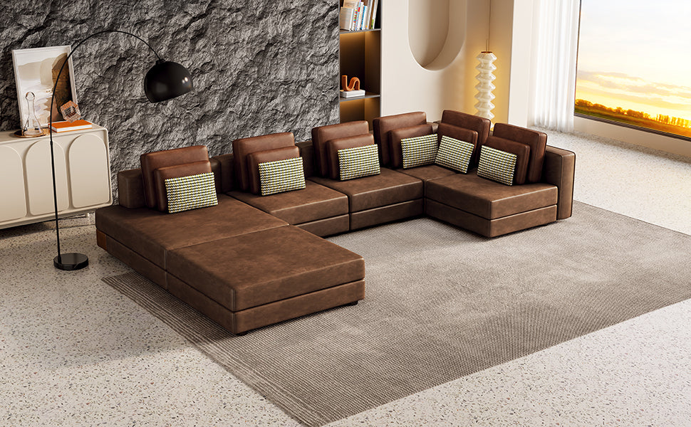 Basit Collection Sectional Lounge Sofa with Ottoman