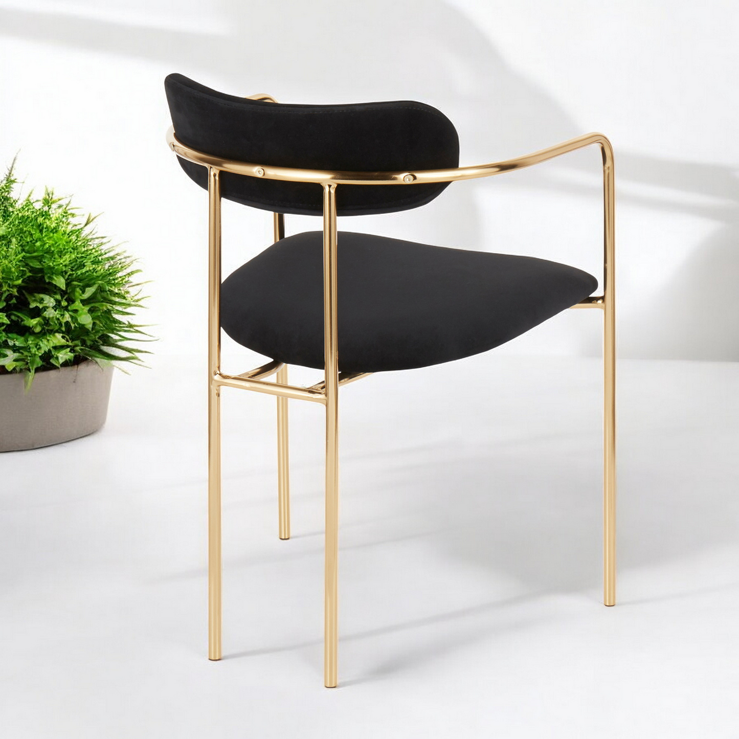 "FREYA" Lounge Armchair in Gold Metal  (Set of 2)