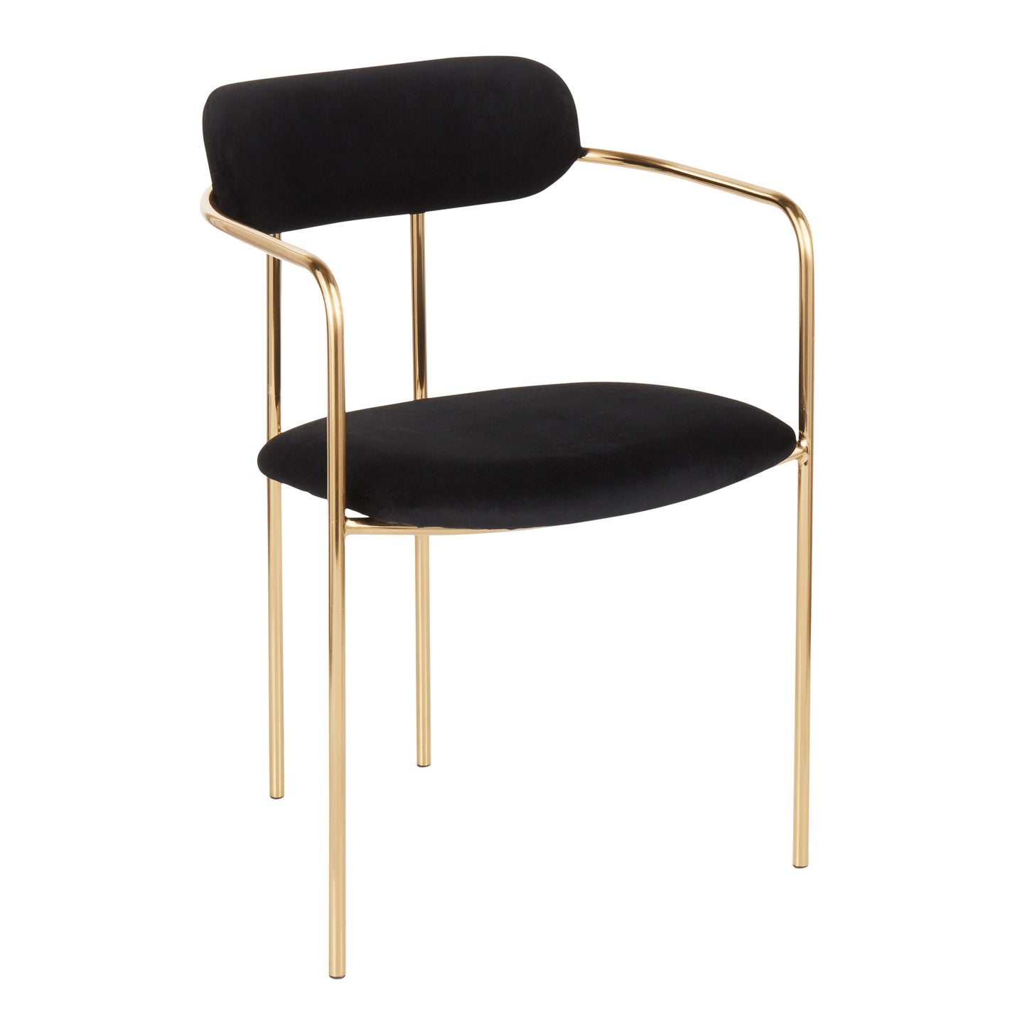 "FREYA" Lounge Armchair in Gold Metal  (Set of 2)