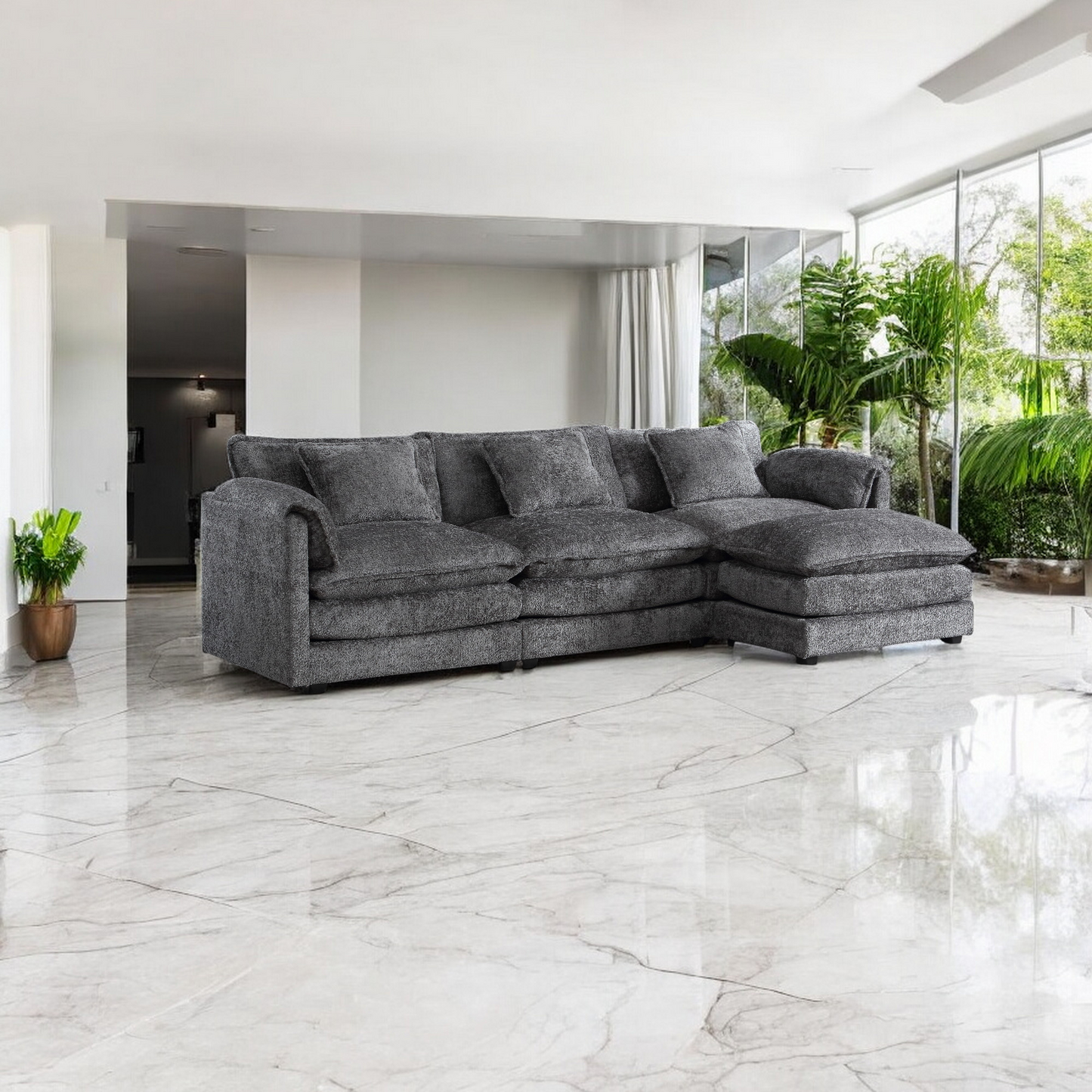 "LOUIS" Modern Sectional Chenille Sofa