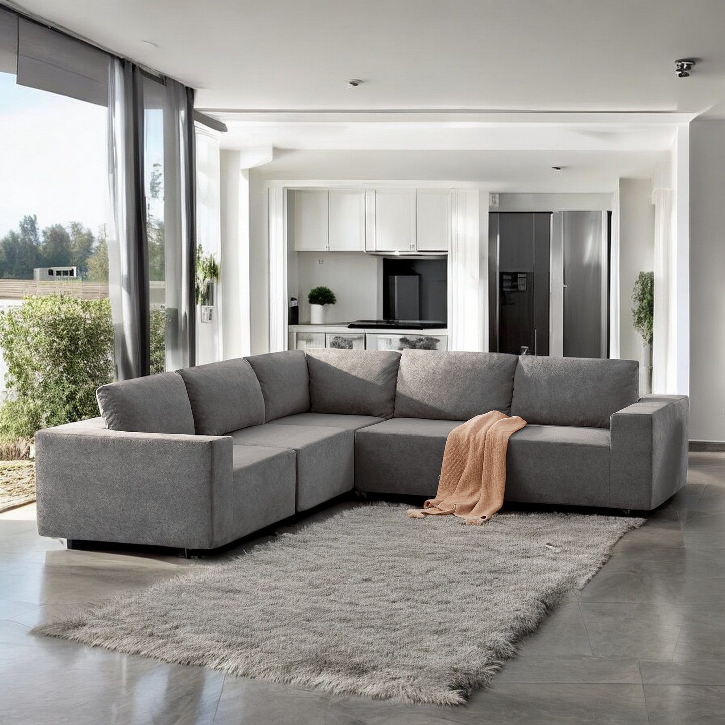 "PARKER" Modular Shaped Sectional Sofa