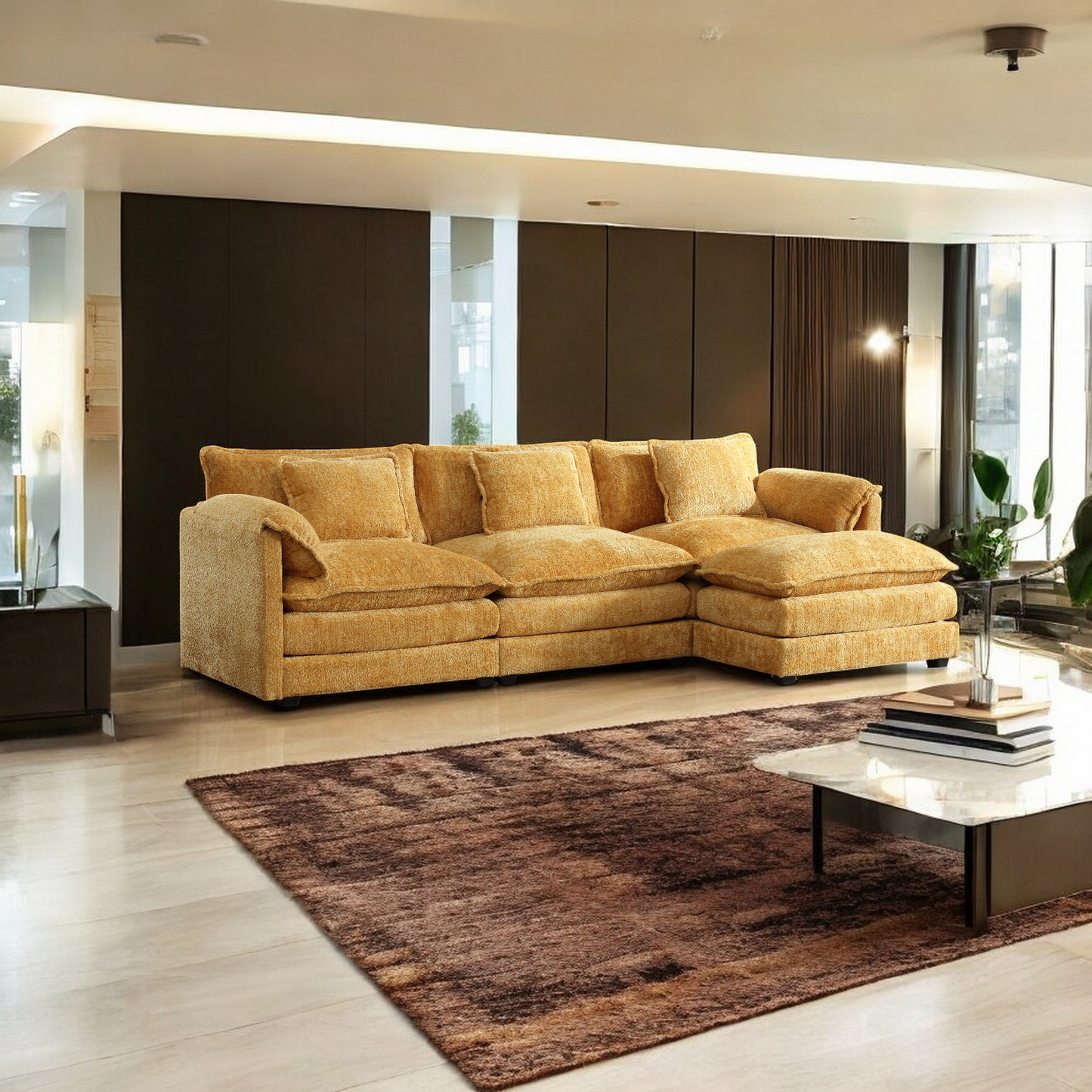 "LOUIS" Modern Sectional Chenille Sofa