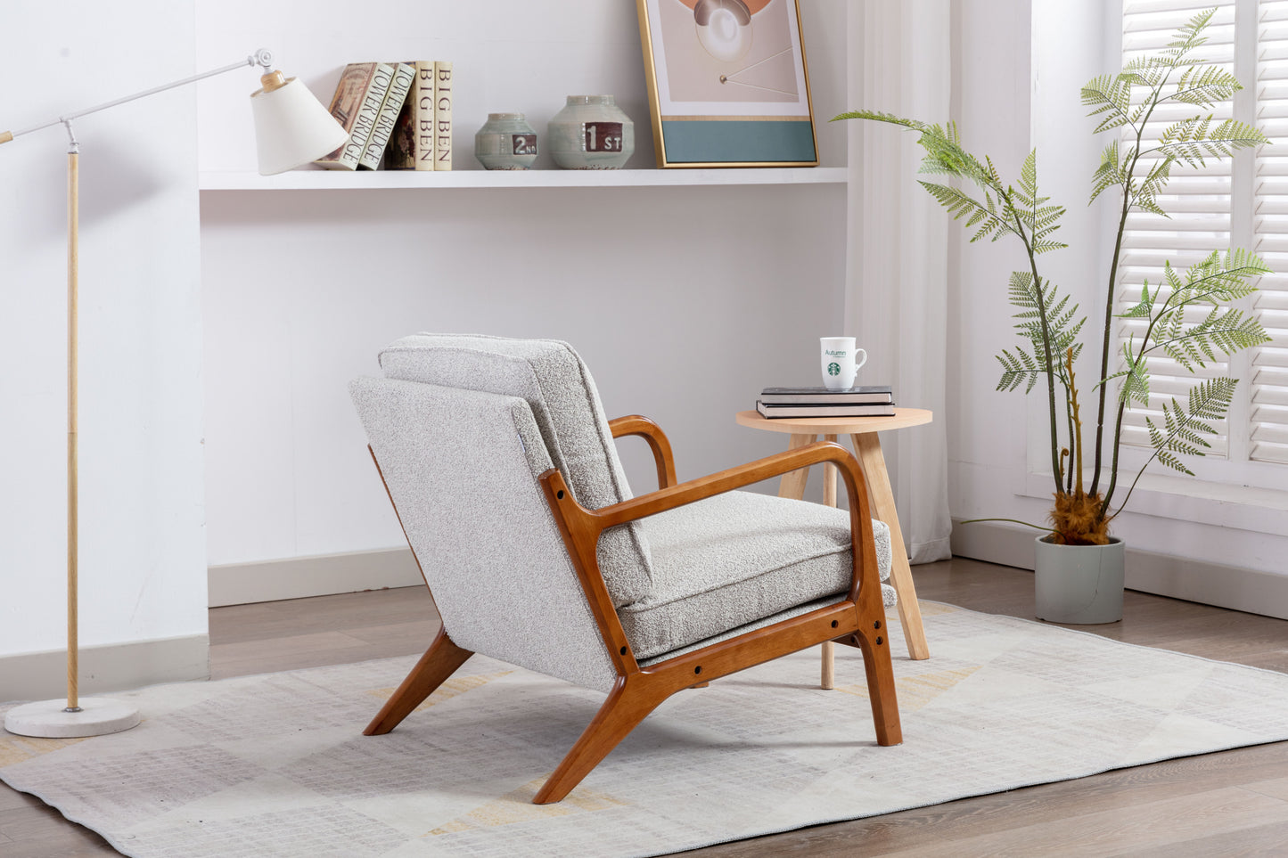 "KALAN" Wood Frame Modern Armchair