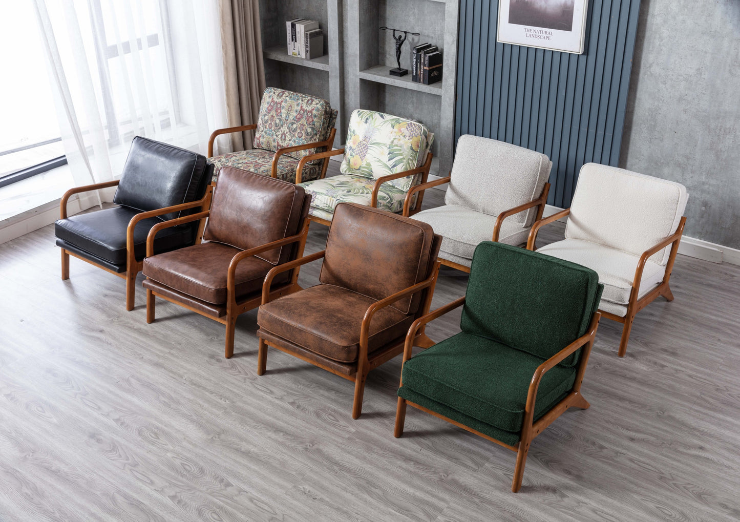 "KALAN" Wood Frame Modern Armchair