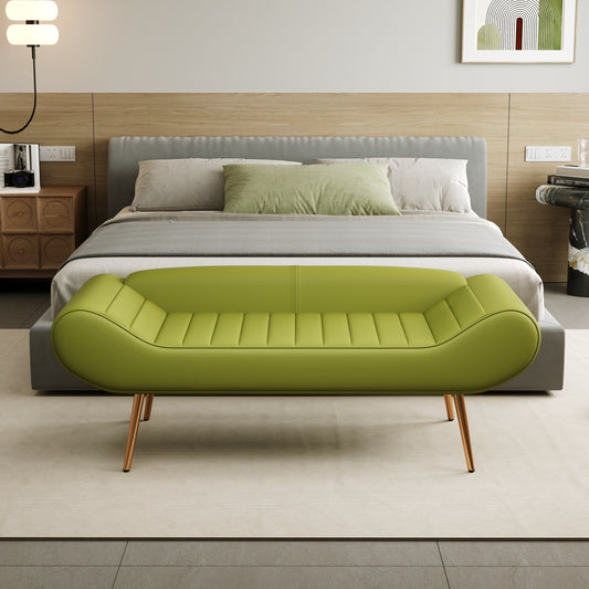 "SHIRVAN" Sofa Stool with Curved edges. Pistachio Green