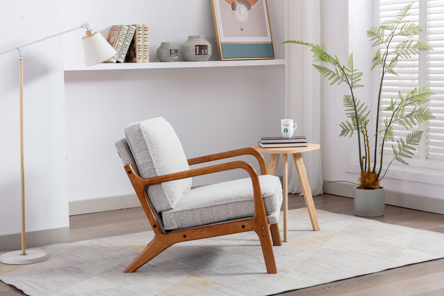 "KALAN" Wood Frame Modern Armchair