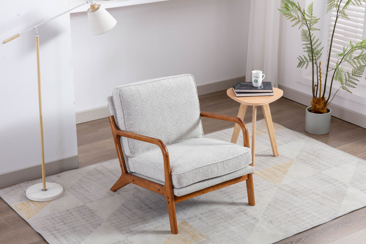 "KALAN" Wood Frame Modern Armchair